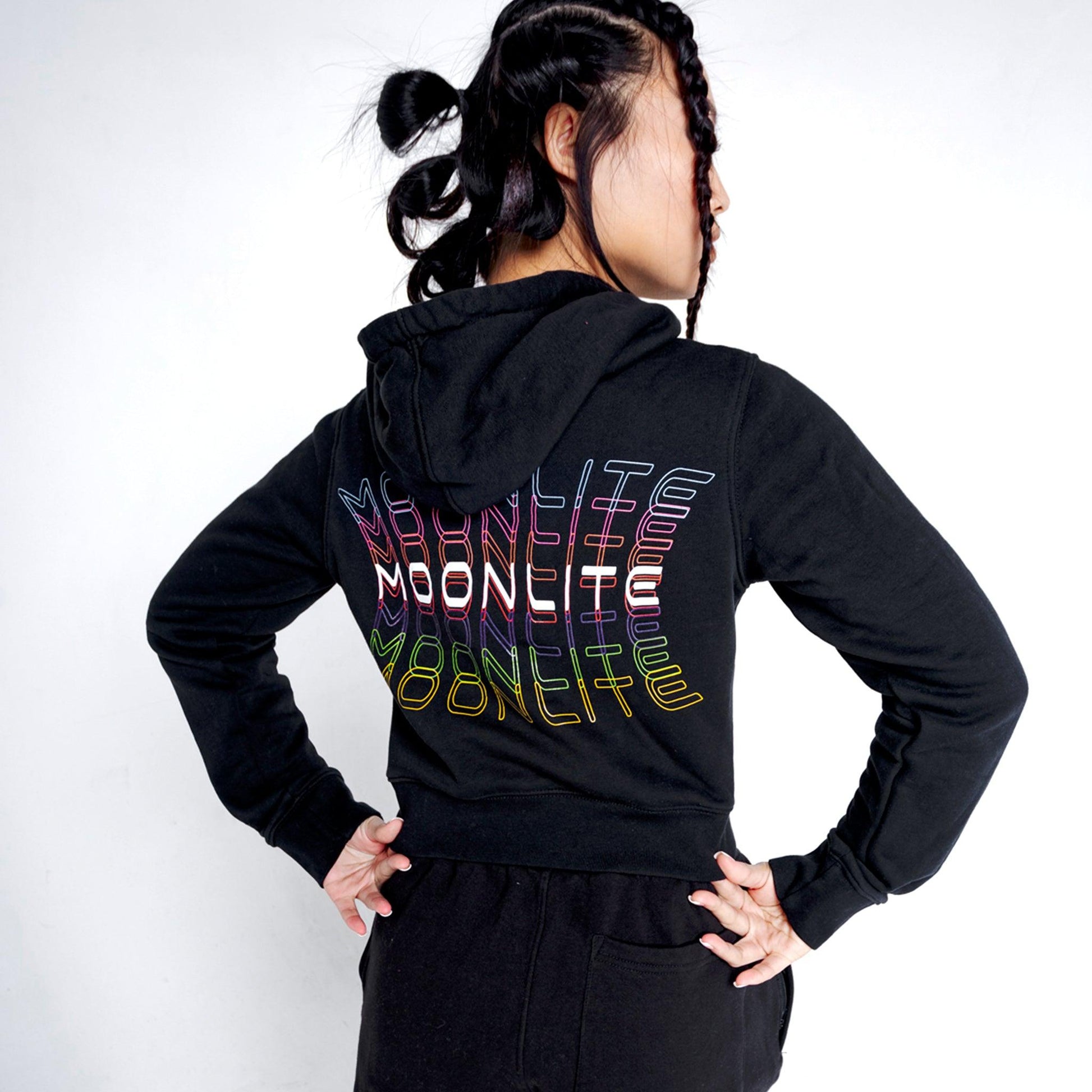 Rainbow Warp Cropped Hoodie - Official MoonLite Apparel