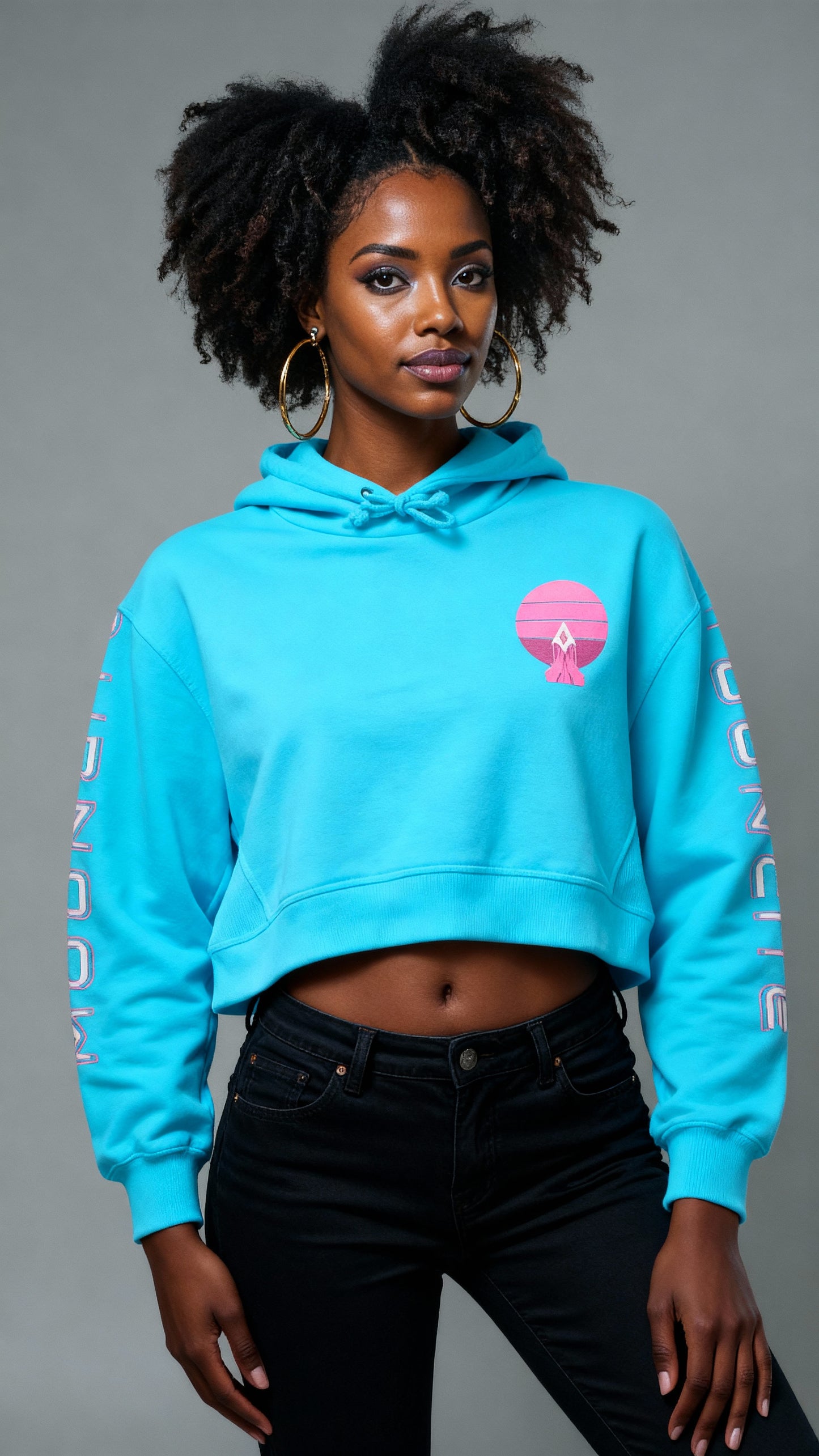 Landing Rocket Cropped Hoodie
