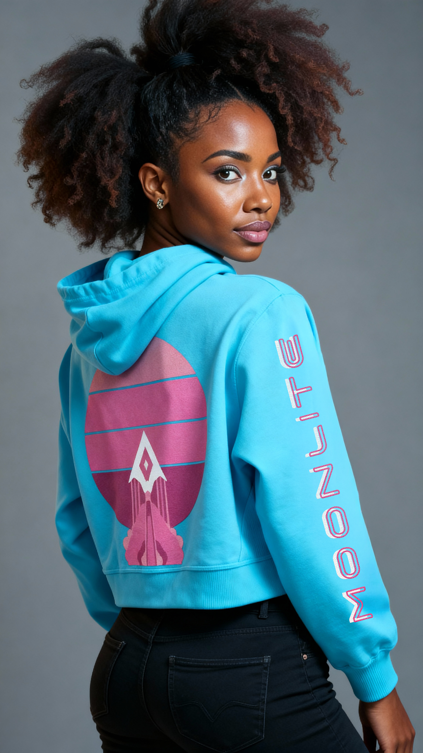 Landing Rocket Cropped Hoodie