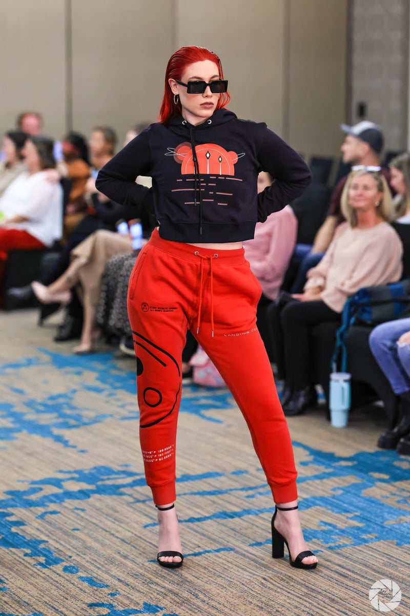 Planet Red Cropped Hoodie