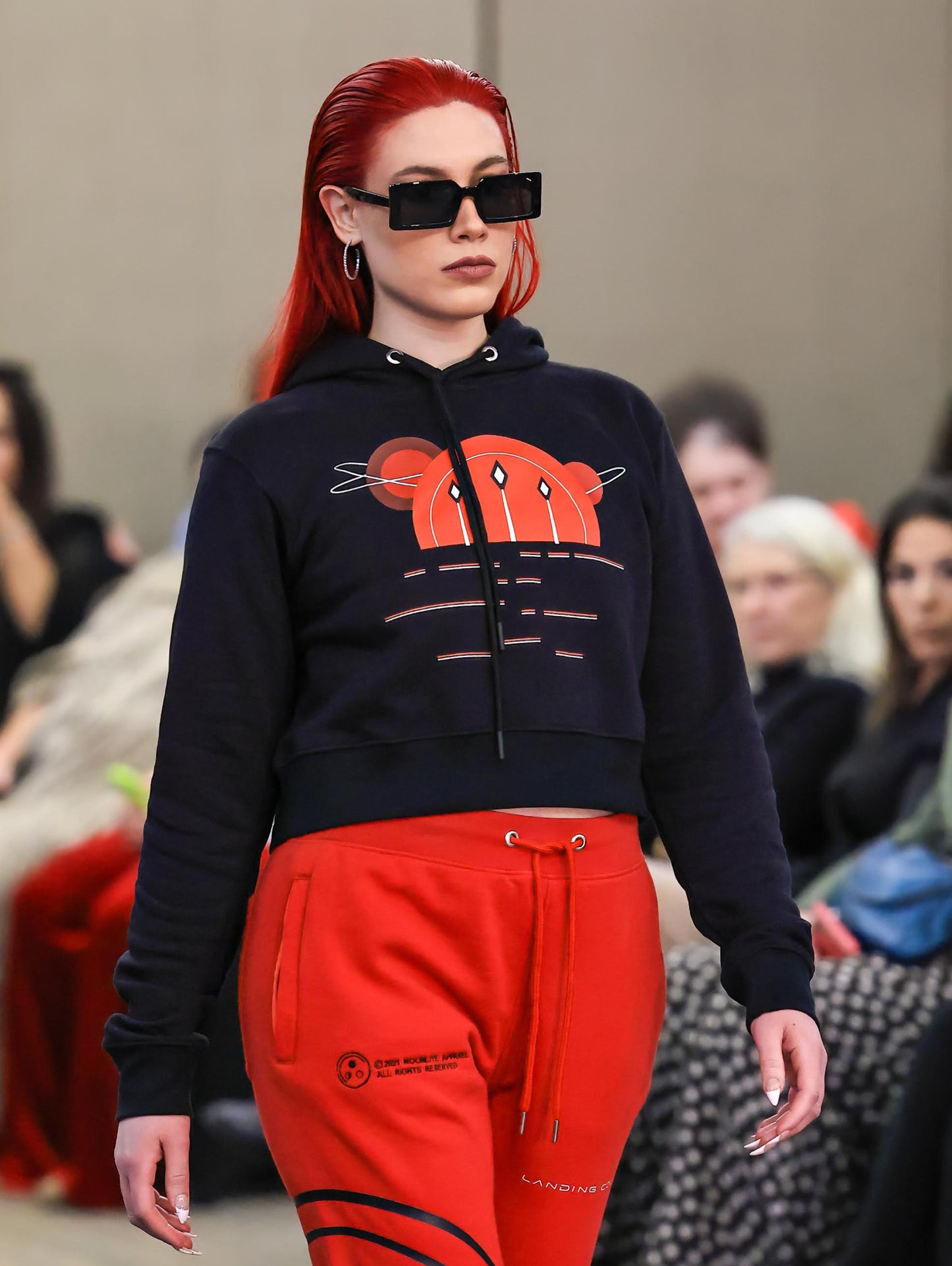 Planet Red Cropped Hoodie