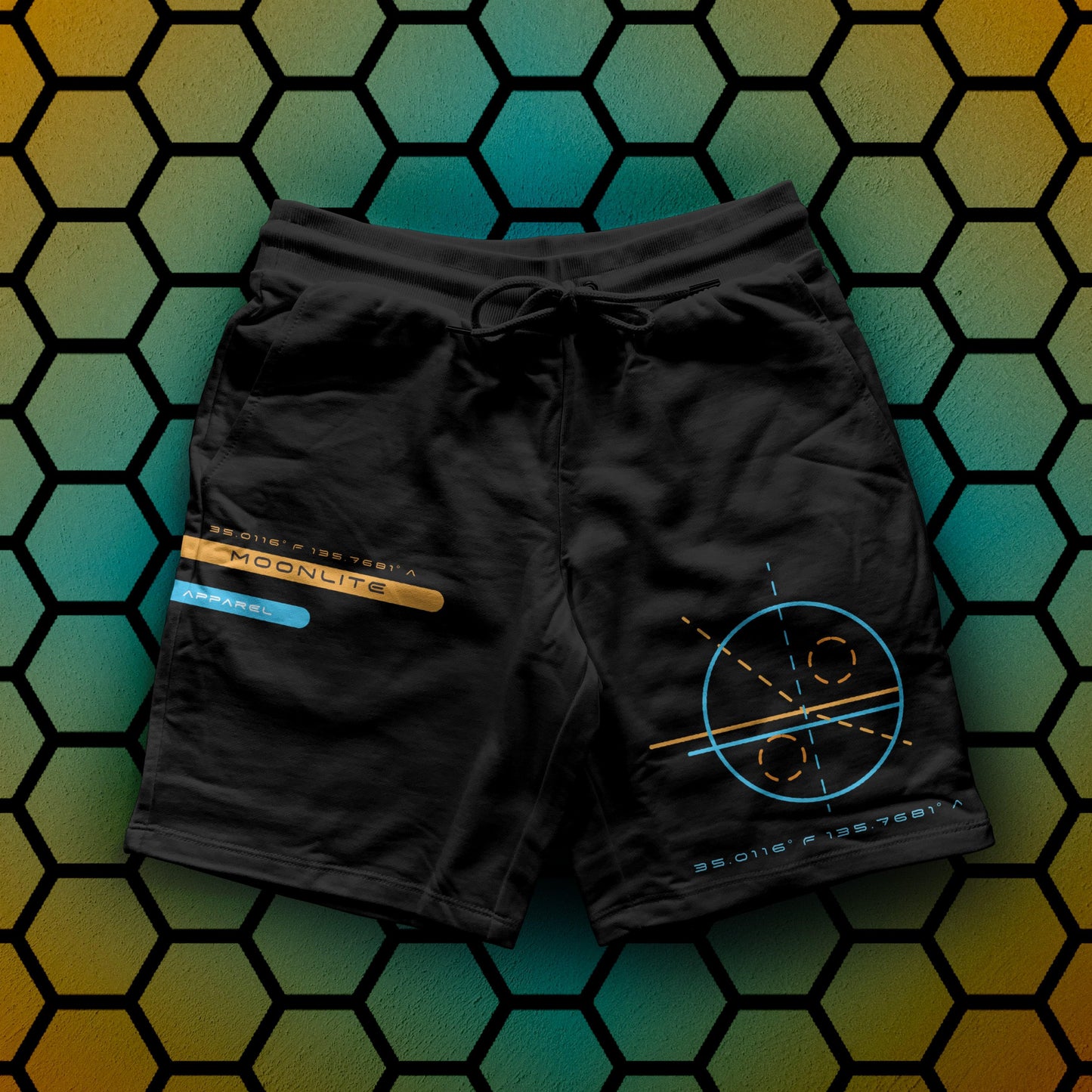 Radar Black Shorts | Radar Shorts | Official MoonLite Apparel