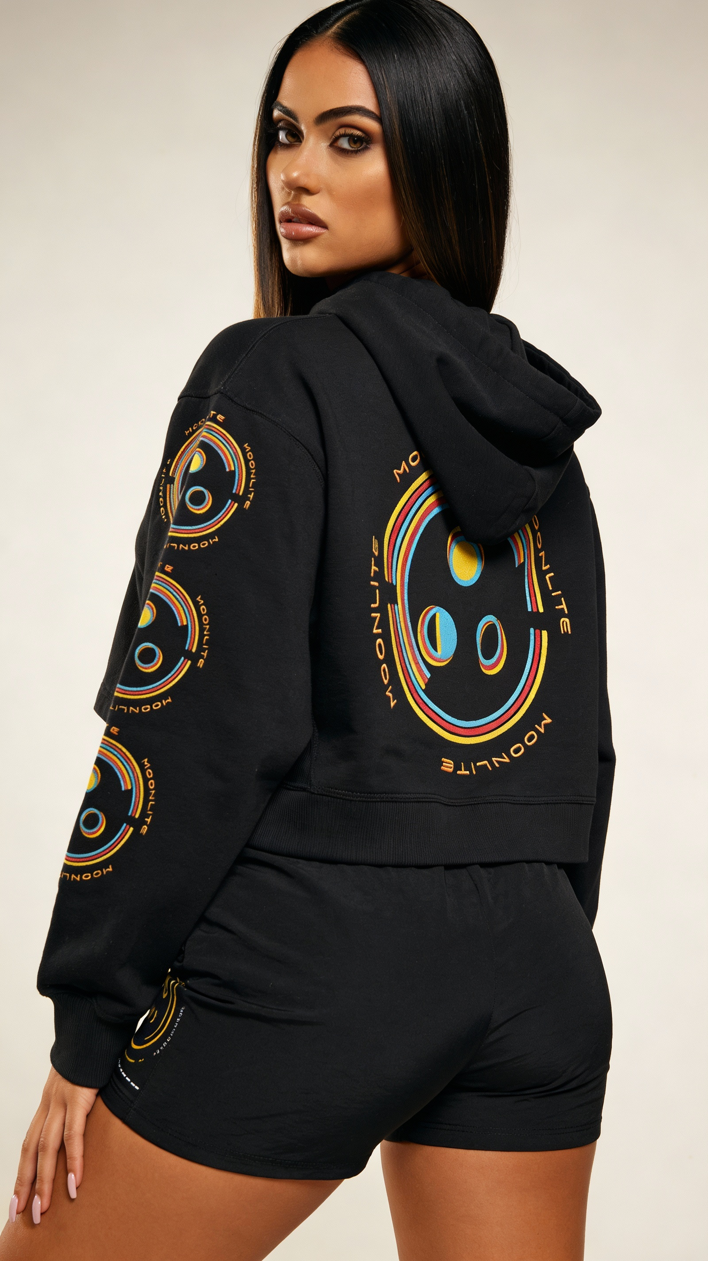 Anaglyphic Logo Cropped Hoodie