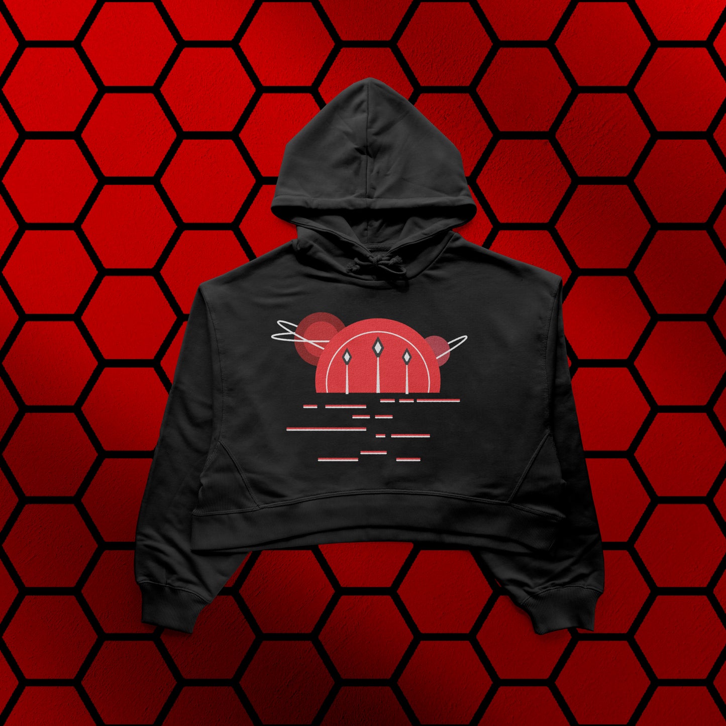 Planet Red Cropped Hoodie