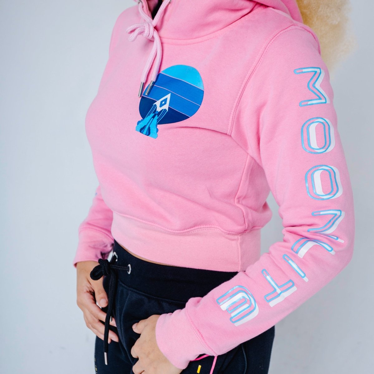 Landing Rocket Cropped Hoodie - Official MoonLite Apparel