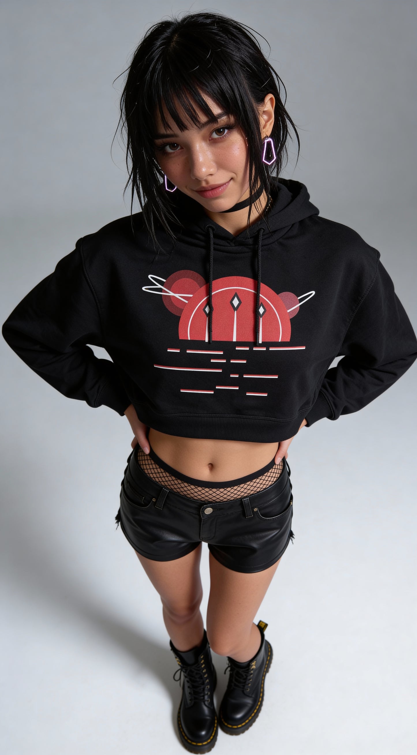 Planet Red Cropped Hoodie