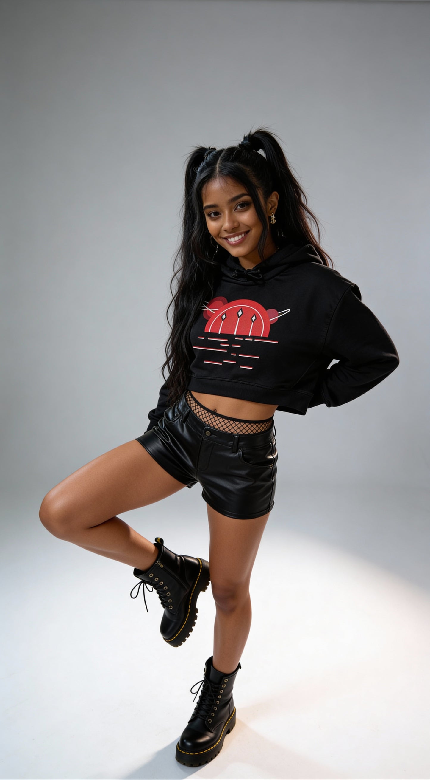 Planet Red Cropped Hoodie