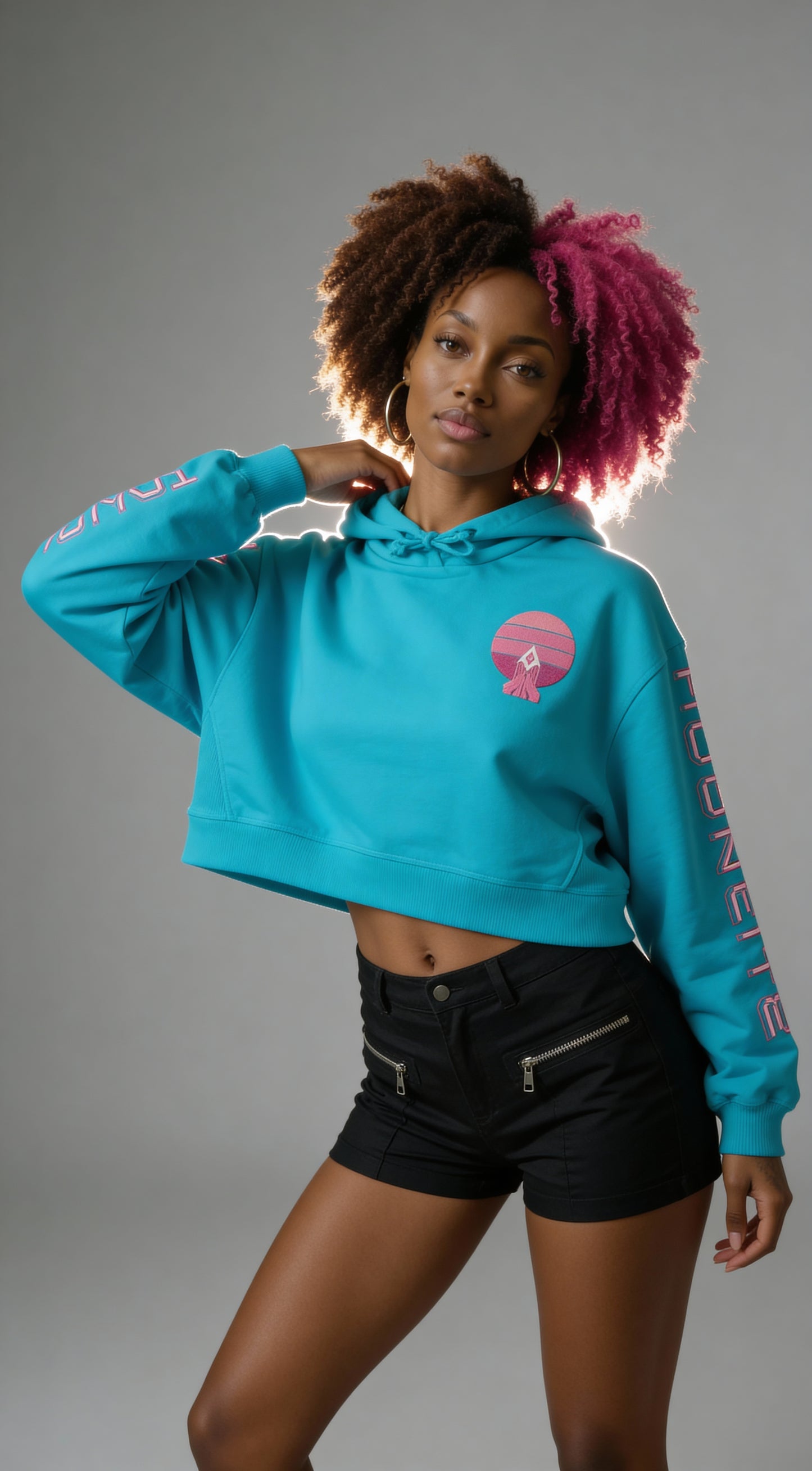 Landing Rocket Cropped Hoodie