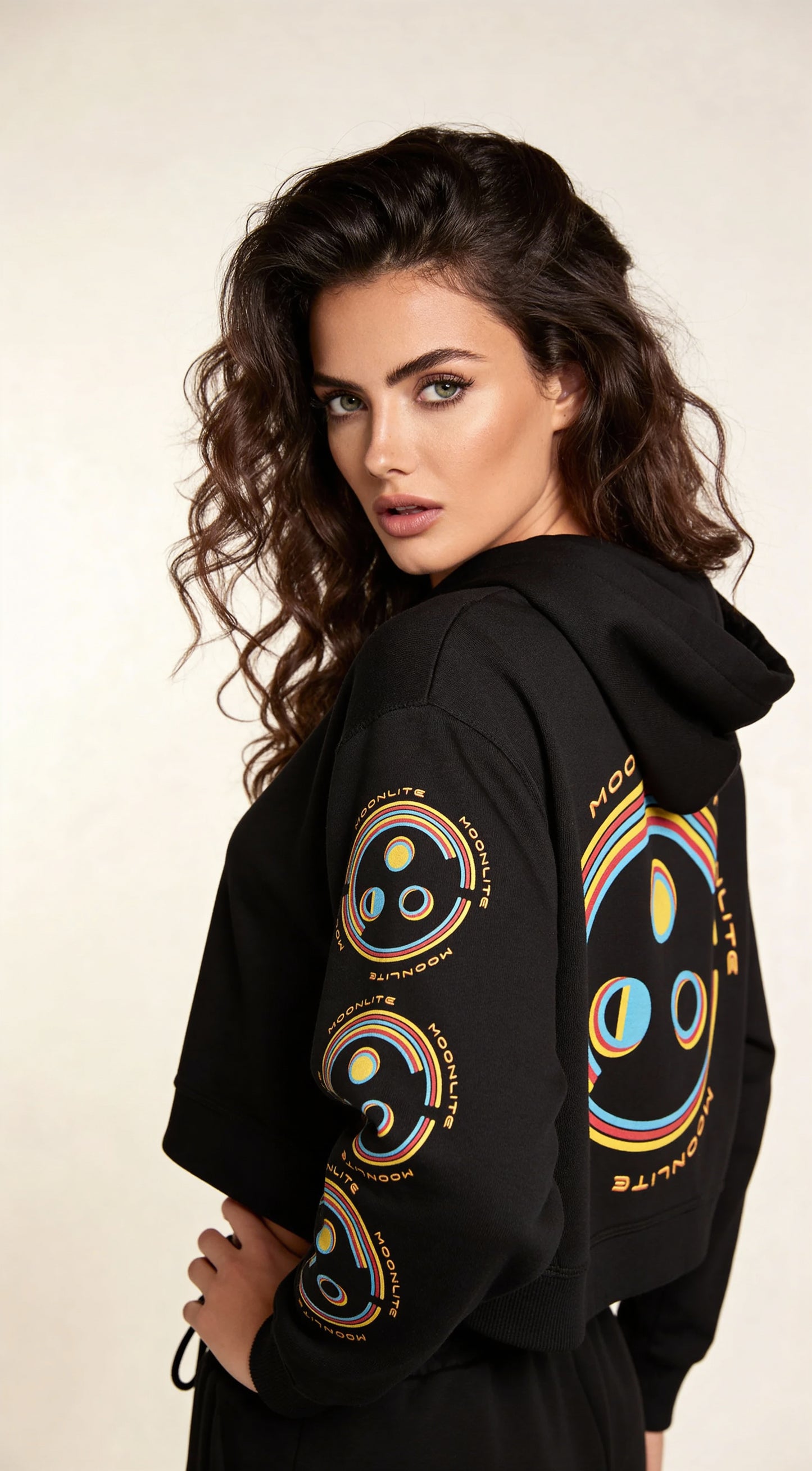 Anaglyphic Logo Cropped Hoodie