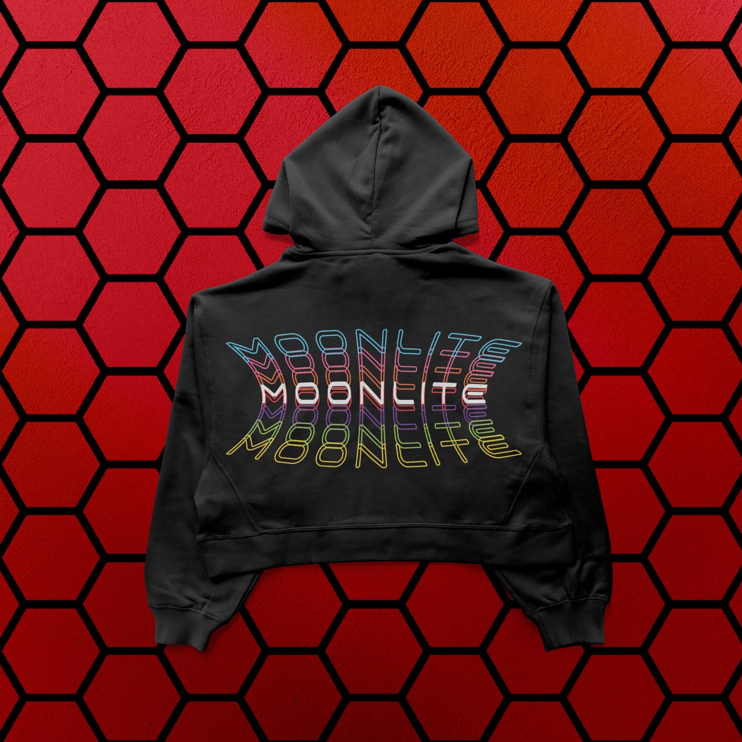 Rainbow Warp Cropped Hoodie | Official MoonLite Apparel