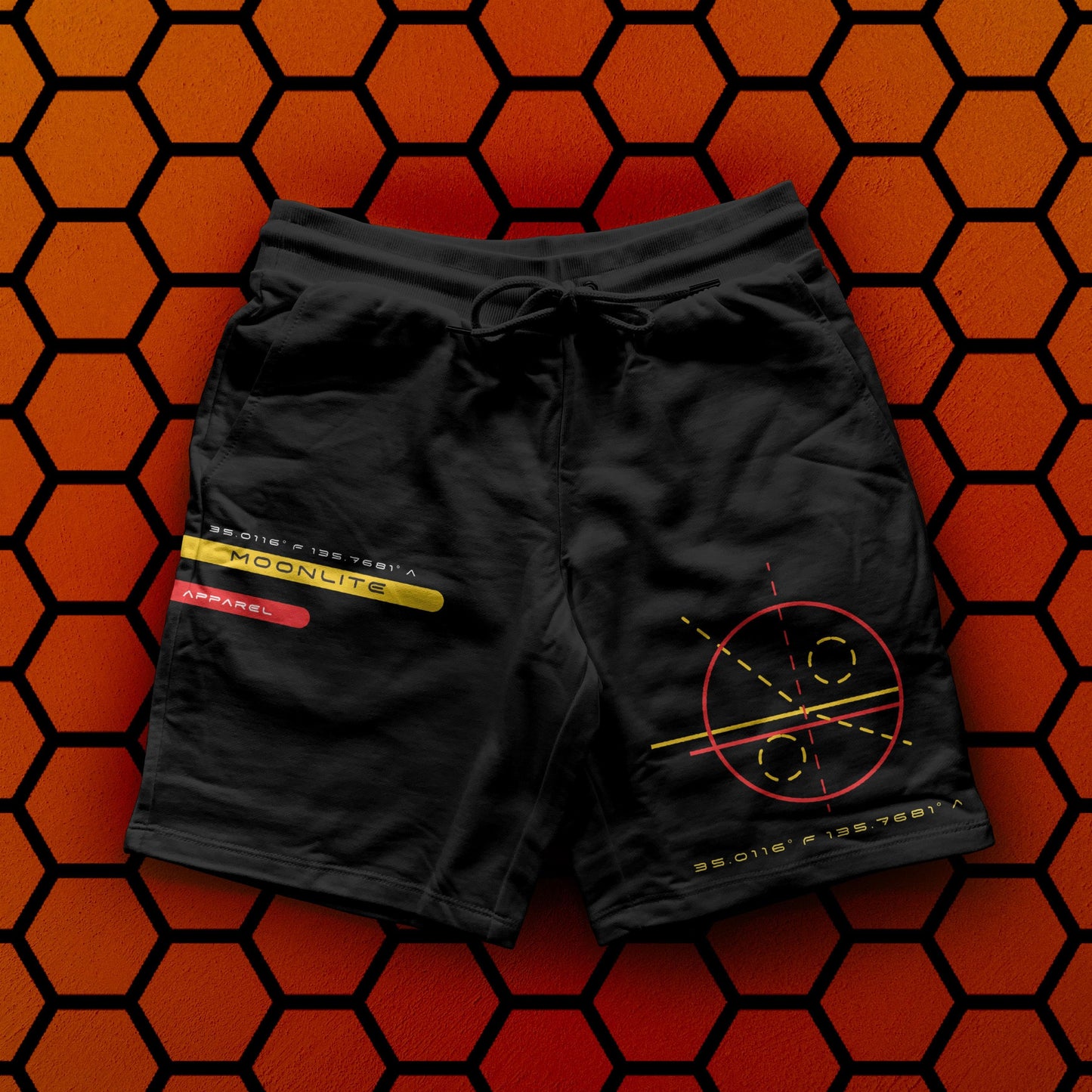 Radar Black Shorts | Radar Shorts | Official MoonLite Apparel