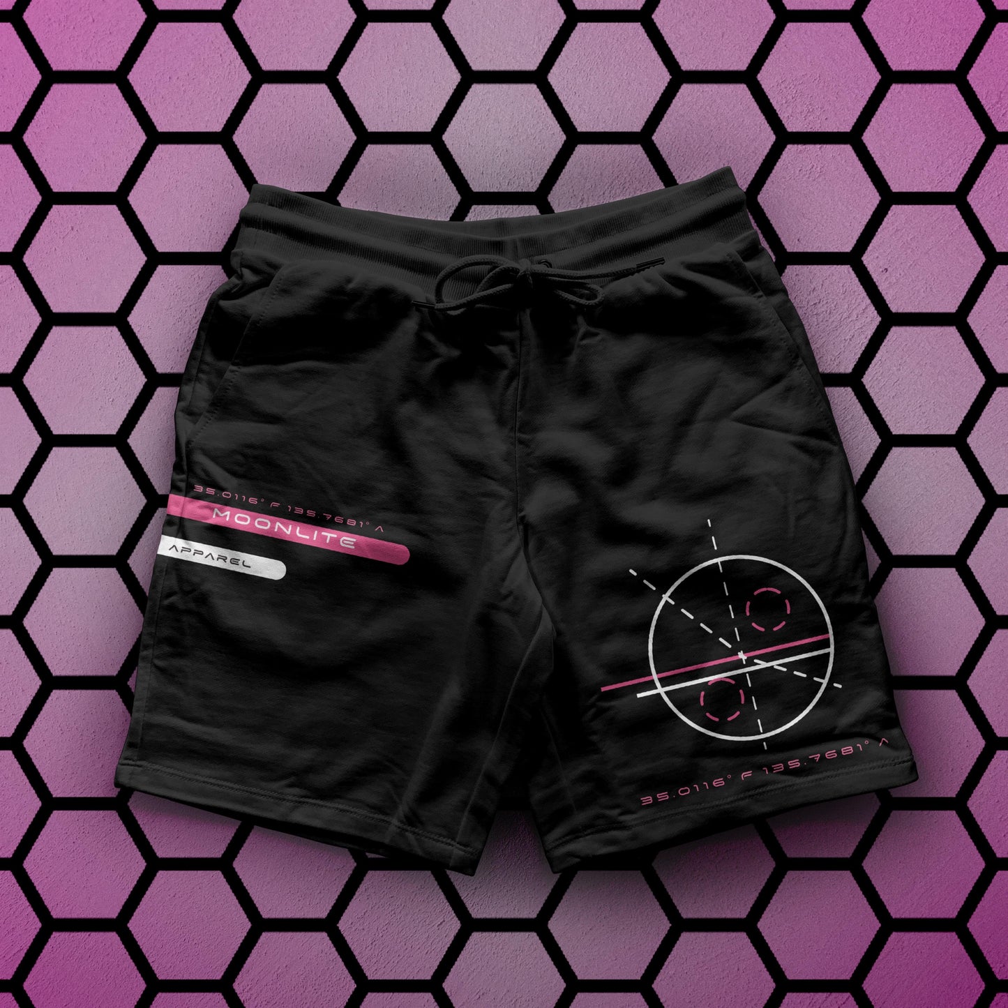 Radar Black Shorts | Radar Shorts | Official MoonLite Apparel